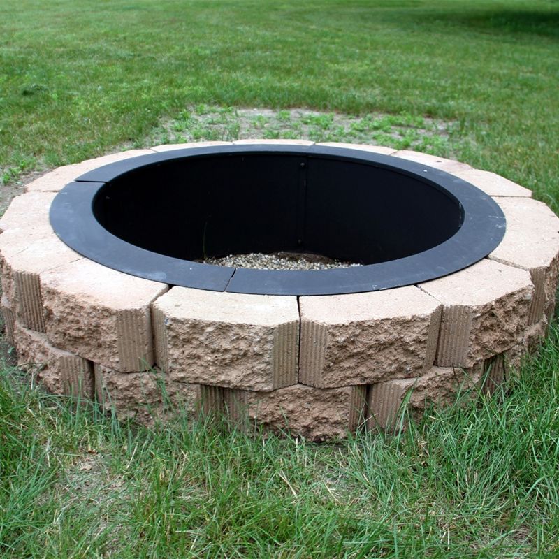 Sunnydaze Outdoor Heavy-Duty Steel Portable Above Ground or In-Ground Round Fire Pit Liner Ring - Black, 5 of 11