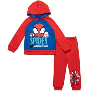 Marvel Spidey and His Amazing Friends Fleece Pullover Hoodie and Pants Outfit Set Toddler - 1 of 4