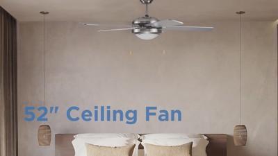 42" Silver Ceiling Fan with Reversible Walnut Blades and Lights