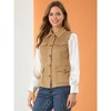 INSPIRE CHIC Women's Buttoned Sleeveless Faux Suede Utility Vest with Cargo Pocket - 3 of 4