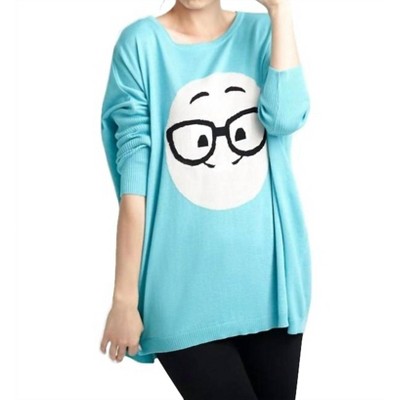 Women's Geek Chic Emoji Pullover - ANGEL