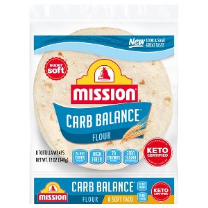 Mission Carb Balance Taco Size Soft flour Tortillas - 12oz/8ct - 1 of 4