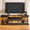 WOWLIVE 80" Fireplace TV Stand with LED Lights and Charge Station, Sleek Modern Entertainment Center with Storage for Living Room - 4 of 4