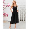 Women's Dress Casual Summer Spaghetti Strap Dress Button Down Sleeveless A Line Beach Swing Midi Sundress - 2 of 4