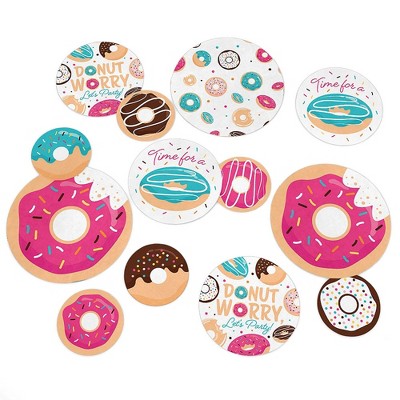 Big Dot of Happiness Donut Worry, Let's Party - Doughnut Party Giant Circle Confetti - Party Decorations - Large Confetti 27 Count