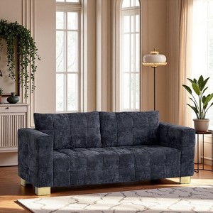 GDFStudio Elenor 82" Modern 3-Seater Tufted Chenille Upholstered Sofa with Stainless Steel Legs - 1 of 4