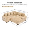 Aukfa Oversized Cloud Modular Sectional Sofa with Movable Ottoman, Corduroy Fabric, Extra-Thick Armrests,Easy Assembly, Ergonomic£¬Camel - 4 of 4