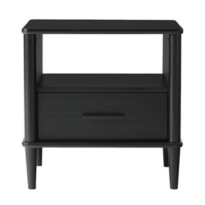 GlasFlength Nightstands Accent Nightstand Bedside Table Nightstand End Tables Nightstands with Drawer for Bedroom, Black, 20"*15.88"*20" - 1 of 4