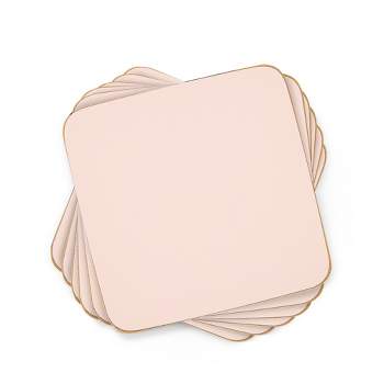 Pimpernel Millenial Pink Coasters, Set of 6, Cork Backed Board, Heat and Stain Resistant, Drinks Coaster for Tabletop Protection