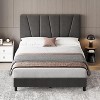 Velvet Upholstered Bed Frame with Adjustable Headboard - Wood Slat Support, No Box Spring Needed, Platform Bed with Strong Metal Frame - 4 of 4