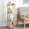 360° Rotating Storage Shelf,Round Vertical Bookshelf with Open Storage ,Standing Shelf For Living Room Bedroom-Cuddlewood - 2 of 4