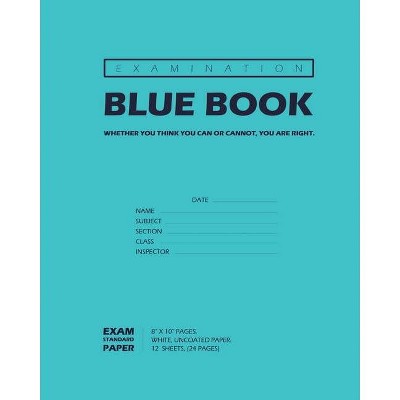 Examination Blue Book, Wide Ruled, 12 Sheets (24 Pages), Blank Lined, Write-in Booklet (Royal Blue) - by  Bigidea & Inc (Paperback)