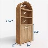 TackView 72''Tall Arched Cabinet, 5-Tier Arched Bookshelf with Double Doors & Adjustable Shelf, Wooden Bookcase with Storage for Home(Natural Oak) - 3 of 4