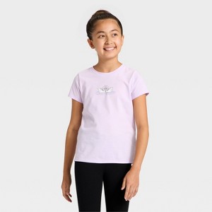 Girls' Short Sleeve 'Swans' Graphic T-Shirt - Cat & Jack™ Light Violet - 1 of 4