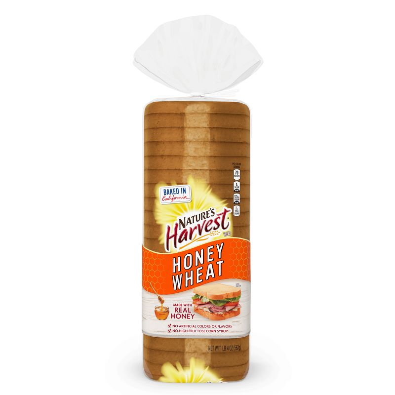 Nature&#39;s Harvest Honey Wheat Bread - 24oz, 1 of 7