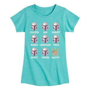 Girls' - The Mandalorian - Mandalorian Moods Fitted Short Sleeve Graphic T-Shirt - 1 of 4