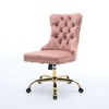 Grungis Velvet Swivel Office Chair with Universal Wheels,Button Tufted Gaming Chairs with Adjustable Height,Modern Computer Chair for Office - 4 of 4