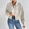 Women Casual Lapel Corduroy Jacket Single-Breasted Short Coat - 2 of 4