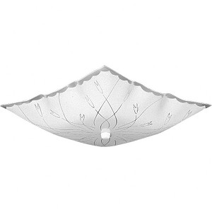 Progress Lighting Illuma-flex 2-Light Flush Mount, White Porcelain, Square Patterned Glass Shade - 1 of 2