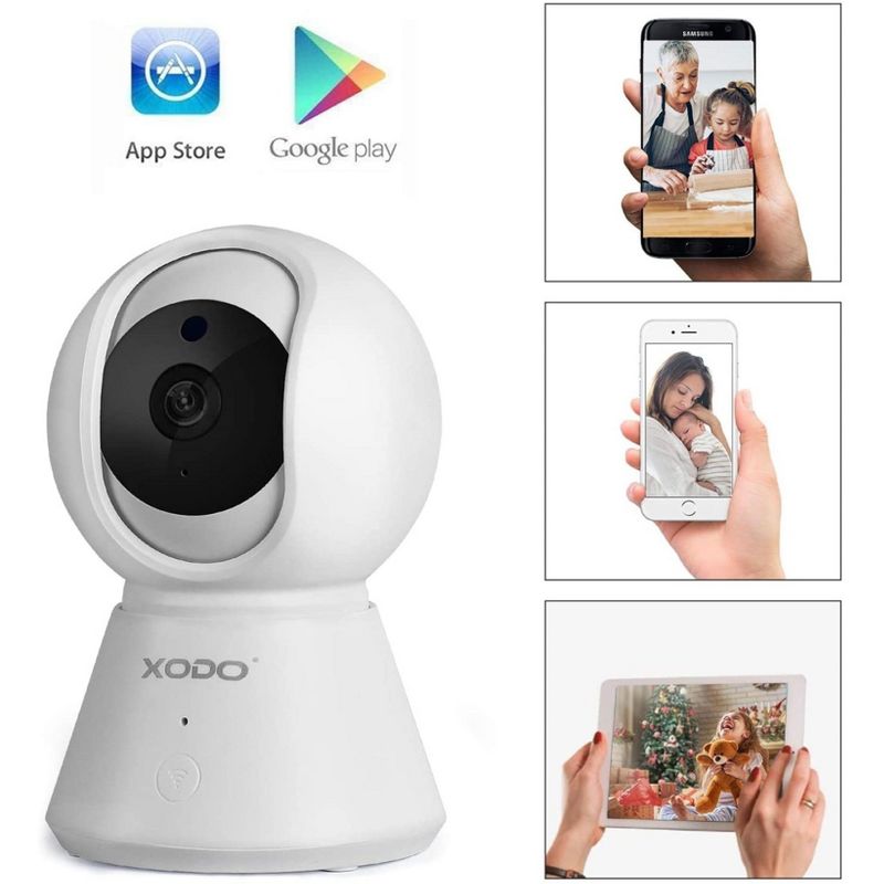 XODO E6 Wireless Wi-Fi Security Camera 1080P HD Baby Monitor 2 Way Audio, 4 of 6