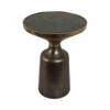 Modern Accent Table with Marble Top & Metal Base - Contemporary End Table for Living Room, Bedroom, Office - Round Side Table - 20" Green, Black, Gold - 4 of 4
