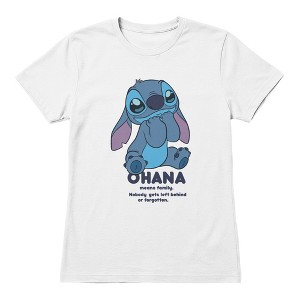 Disney Lilo & Stitch Women's Ohana Means Family Cute Stitch T