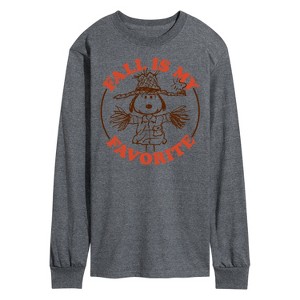 Men's - Peanuts - Fall Is My Favorite Long Sleeve Graphic T-Shirt - 1 of 4