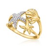 Ross-Simons 0.15 ct. t.w. Diamond Sea Life Ring in 18kt Gold Over Sterling - 4 of 4