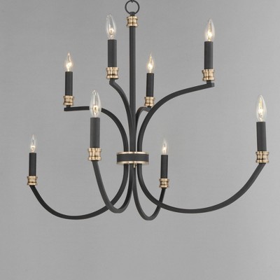 Charlton Black and Antique Brass 8-Light Chandelier