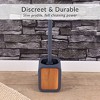 Evideco French Home Goods 4-Piece Bathroom Accessory Set Rubber and Wood - 3 of 4