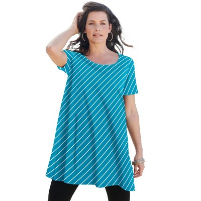 Roaman's Women's Plus Size Scoopneck Swing Ultimate Tunic