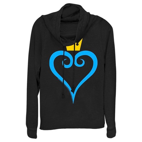 Junior S Kingdom Hearts 1 Blue Heart Cowl Neck Sweatshirt Black 4x Large Target