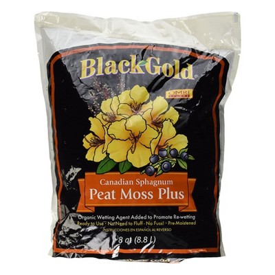 SunGro Black Gold All Purpose Natural and Organic Peat Moss Plus for House Plants, Vegetables, Herbs and More, 8 Quart Bag (4 Pack)