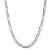 Black Bow Jewelry Men's 6.75mm Sterling Silver, Solid Figaro Chain Necklace - 3 of 4