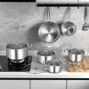 Costway 12 PCS Pots & Pans Set with Tempered Glass Lids Handles & 3-Ply Base 4 Stockpots - image 2 of 4