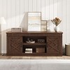 Farmhouse TV Stand for up to 70in TV, TV Entertainment Center w/ 2 Door Open Storage Shelf, Rustic Fluted TV Consoles Stands for Living Room, Bedroom - 4 of 4