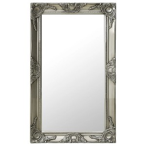 Aghana Digitals Baroque Style Silver Antique Finish Rectangular Wall Mirror - 19.7x31.5in Indoor - 1 of 4