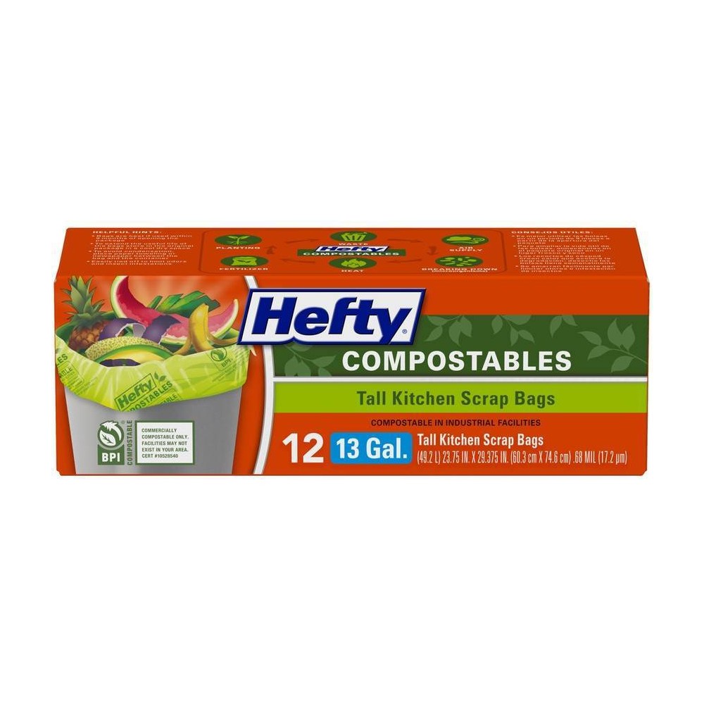 UPC 013700520013 product image for Hefty Compostables Tall Kitchen Scrap Trash Bag - 13 Gallon - 12ct | upcitemdb.com