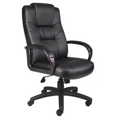 Executive High Back Leatherplus Chair Black - Boss Office Products