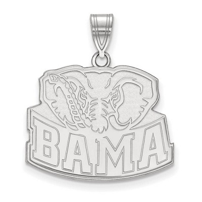 Black Bow Jewelry 10k White Gold Alabama Crimson Tide NCAA Large Pendant
