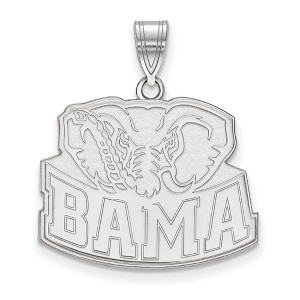 Black Bow Jewelry 10k White Gold Alabama Crimson Tide NCAA Large Pendant - 1 of 3