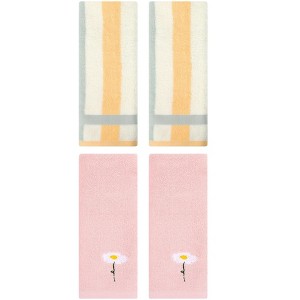REGALWOVEN 4 Pcs Cotton Bathroom Soft Absorbent Cotton Hand Towels - 1 of 4