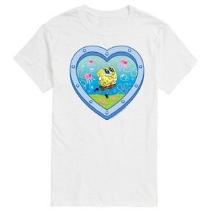 Men's - Spongebob Squarepants - Heart Porthole Window-Womens Men's Short Sleeve Graphic T-Shirt Short Sleeve Graphic T-Shirt - 1 of 4