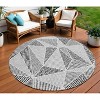 Pewter Charcoal And Gray Geometric Washable Indoor Outdoor Area Rug - 2 of 4