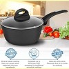 NutriChef Saucepan Pot with Lid - Non-Stick Stylish Kitchen Cookware with Metallic Ridge-Line Pattern, 1.5 Quart - 3 of 4