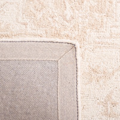 Ivory and Beige Hand-Tufted Wool Medallion Rug