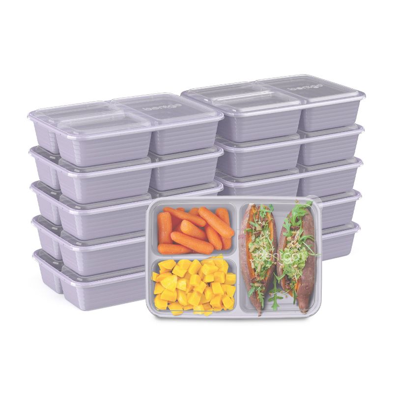 Bentgo Meal Prep 3-Compartment Container Set, Reusable, Durable, Microwaveable - 4 Cup/10pk, 1 of 10