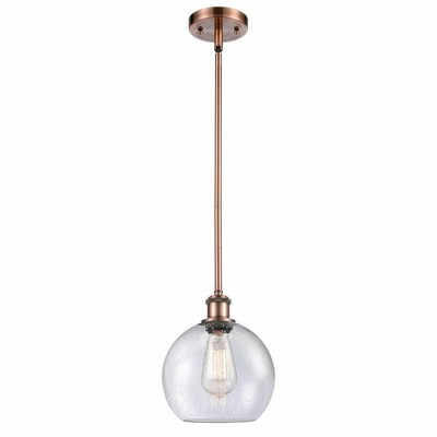 Athens - 1 Light Stem Hung Mini Pendant In Industrial Style-10 Inches Tall and 8 Inches Wide