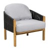Outdoor Acacia Wood Rope Club Chair with Cushions & Teak Finish, Deep Seating for Patio Garden Porch-3irtyhousy - 2 of 4