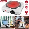 Angel Sar 1000W Portable Infrared Single Burner, 7.5-Inch Glass Top Hot Plate with Stepless Temperature Control, Countertop Electric Stove - 4 of 4